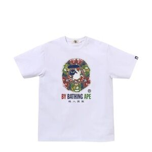 BAPE White Foil-style T‑Shirt by A Bathing Ape RARE Japan Exclusive authentic